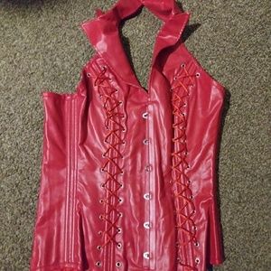 Red Leather corset
